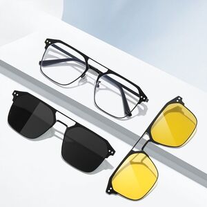 Metal Blue Ray Cut protection frame + 2 magnet sunshade clip-ons 7028-GT