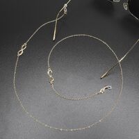 Gold-colored metal non-slip chain, with number 8, for glasses and masks GL393