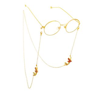 Металлическая нескользящая цепочка золотого цвета, с русалкой, для очков и масок GL567