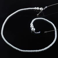 Metal non-slip chain, with round pearl beads, for glasses and masks GL175