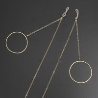 Metal non-slip chain, with pendant geometric round, for glasses and masks GL374