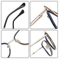 Combined frame (metal + TR90) or glasses with blue light protection, with spring hinges FA87242