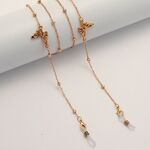 Металлическая нескользящая цепочка золотого цвета, с бабочкой, для очков и масок GL1869