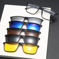 TR90/PC plastic frame + 5 polarized sun protection magnet clip-on set + leather bag El Dorado EL2343A