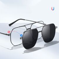 Metal Blue Ray Cut protection frame + 2 magnet sunshade clip-ons 7030-GT