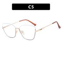 Очки металлические полуободковые женские с защитой от синего света 7141-PN