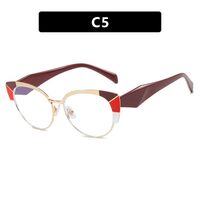 Очки металлические полуободковые женские с защитой от синего света 8073-PN