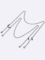 Set of two thick aluminum gold and silver glasses chain GM075