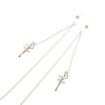 Металлическая нескользящая цепочка золотого цвета, с подвеской танцоры, для очков и масок GL822