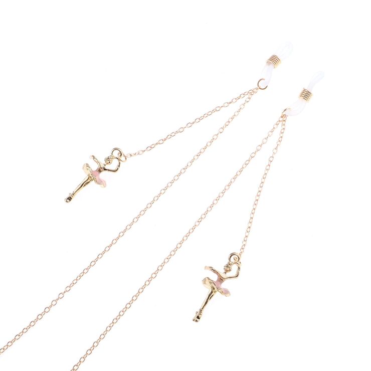 Металлическая нескользящая цепочка золотого цвета, с подвеской танцоры, для очков и масок GL822