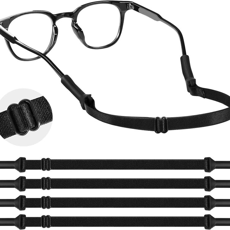 Elastic string - glasses holder with adjustable length, 18-27 cm / 21-33 cm, fastening - Ø4 mm