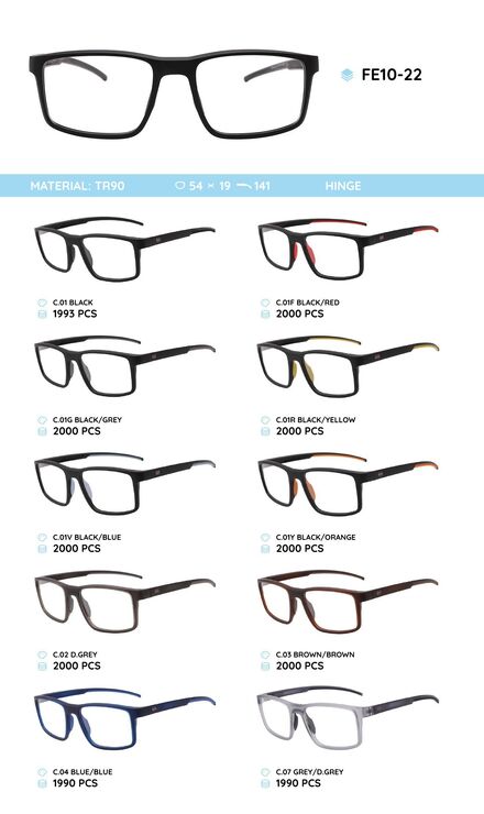 TR90 plastic eyeglasses frame for men FE10-22