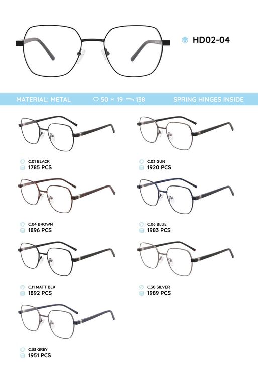 Metal frame with TR-90 temples HD02-04