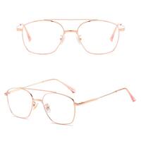 Metal eyeglasses V8612 with blue ray cut protection, diopters from 0.00 to -6.00, not centered 