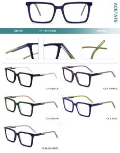 Plastic frames for glasses, acetate material Big City G18119