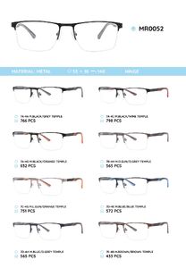 Металлическая оправа с дужками из пластика TR-90 полуободковая MR0052