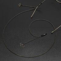 Металлическая нескользящая цепочка черного цвета, с подвеской черная собака, для очков и масок GL673