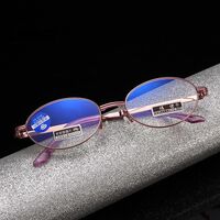 Folding metal reading glasses 福佬8018防蓝 with Blue ray cut protection with case, diopters from +1.00 to +4.00, RMC=62-64