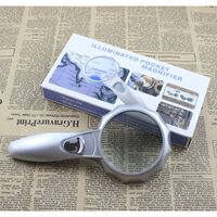 Magnifier with universal backlight, magnifying glass with handle 600556-XX, diameter: 75 mm, magnification: 4X