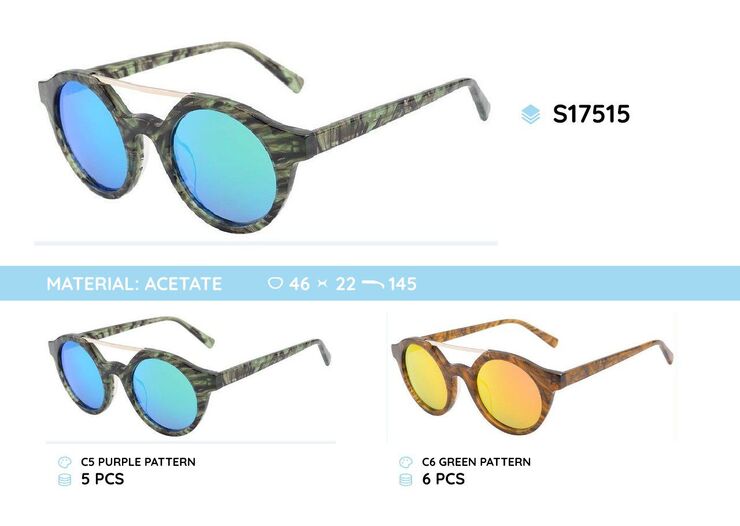 Acetate plastic frames polarized sunglasses S17515