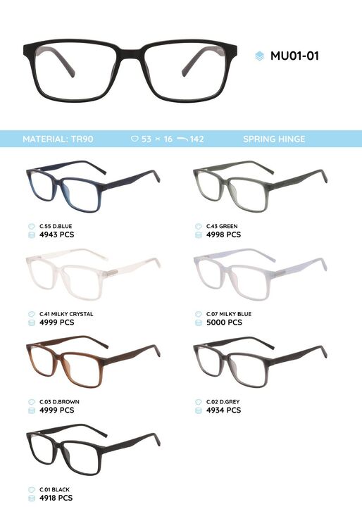 TR90 plastic eyeglasses frame MU01-01