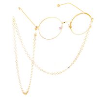 Gold-colored metal non-slip chain, with square, for glasses and masks GL524