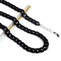 Matte black acrylic eyeglass chain GB052