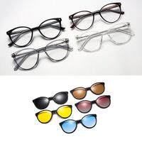 Оправа пластиковая TR90 с флексом + комплект из 5 поляризационных солнцезащитных насадок (клипон) на магните El Dorado EL1207