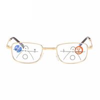 Очки металлические складные мультифокальные для чтения FL8802 с защитой Blue ray cut с футляром, диоптрии от +1.00 до +3.50, РМЦ=62-64