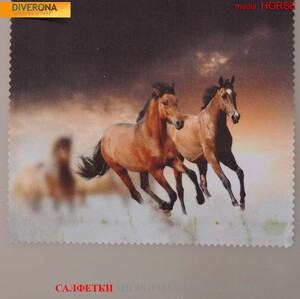 Салфетка для очков из материала микрофибра, плотный материал HORSE
