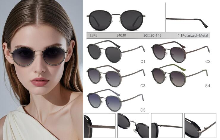 Polarized metal sunglasses for women Leke LK34030