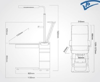 Рабочее место офтальмолога, комбинированный стол + кресло S-555B