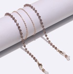 Gold-colored metal non-slip chain, with coffee crystal, for glasses and masks GL1416