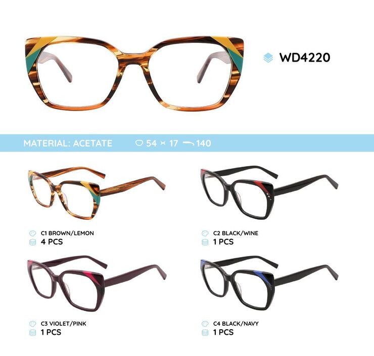 Plastic acetate eyeglasses frame for women WD4220