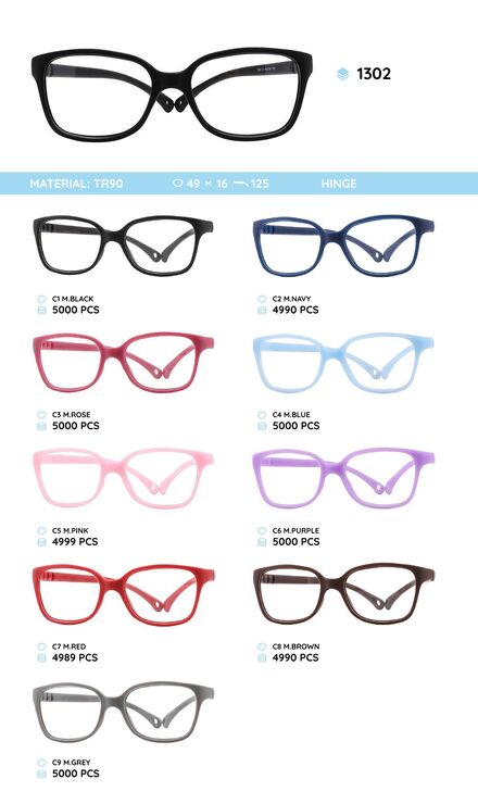 TR90 plastic eyeglasses frame for kids 1302TR