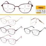 Ready-made metal frame glasses Vizzini V8002, lens with blue anti-reflex coating, diopters +0.75 to +4.00 (step 0.25)