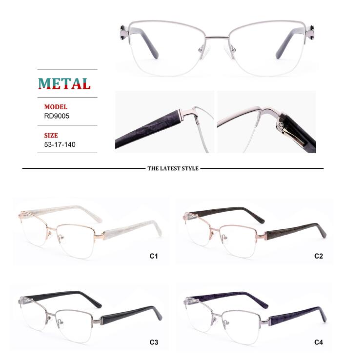 Nylor metal frames for glasses with spring hinges Big City RD9005