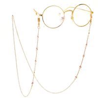 Gold-colored metal non-slip chain, with pearl, for glasses and masks GL112