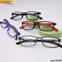 Plastic frame glasses with artificial leather case VIZZINI V8155