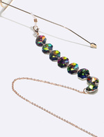 Set of two glasses chain colorful and gold GL1382