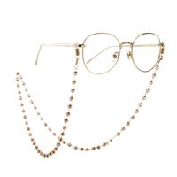 Metal non-slip gold chain, with crystal bead, for glasses and masks GA088