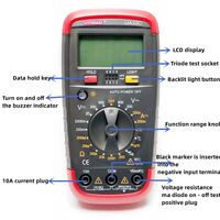 Мультиметр (амперметр + вольтметр + измеритель температуры) с подсветкой UA33C