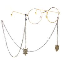 Bronze-colored metal non-slip chain, with owl pendant, for glasses and masks GL200