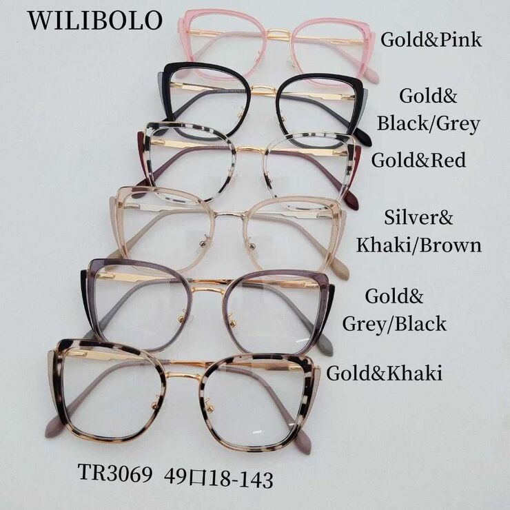 Metal + TR90 ultrathin women's frames with spring hinges Wilibolo TR3069