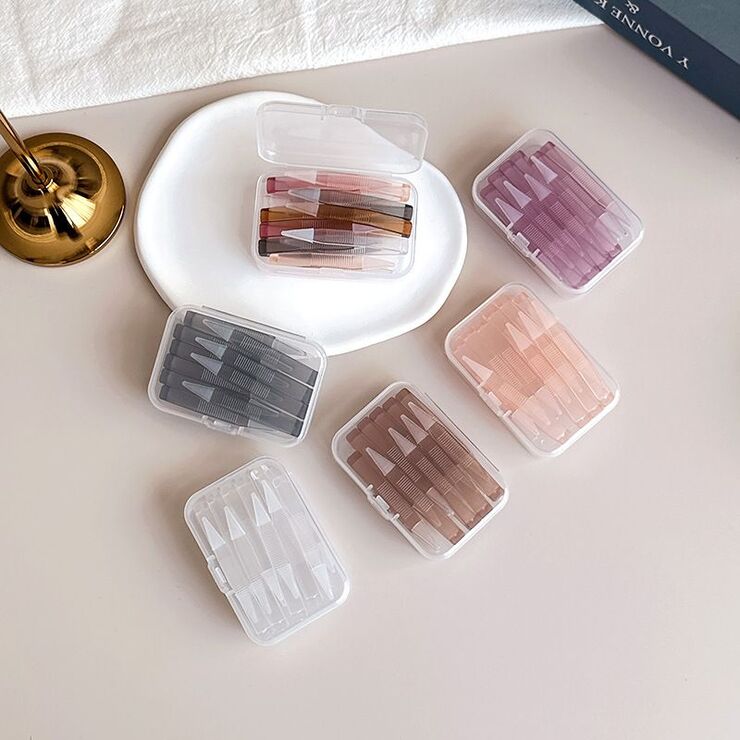 Комплект из 10 штук мини-наборов для мягких контактных линз - пинцет JM夹十个装透明