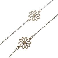 Bronze-colored metal non-slip chain, with flower, for glasses and masks GL188