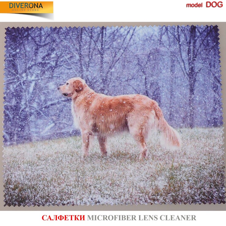 Салфетка для очков из материала микрофибра, плотный материал DOG_AND_PILLOW