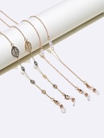 Set of two gold and silver glasses chain with natural stones GM133
