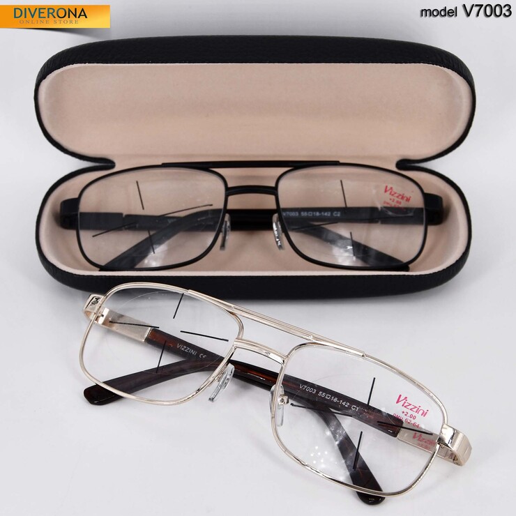 Очки большие мужские металлические с флексами Vizzini V7003-FUTLYAR