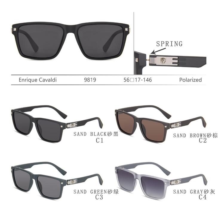 Polarized plastic sunglasses with spring hinhes Enrique Cavaldi EC9819